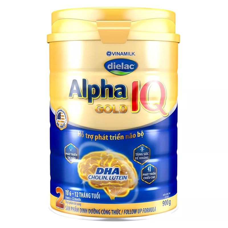 Sữa bột Vinamilk Dielac Alpha Gold IQ 2 900g (6-12 tháng)